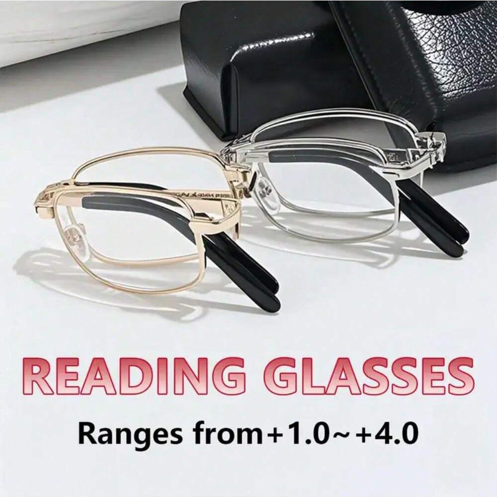 High Quality Classic Reading Glasses Gold Silver Color Foldable Portable Presbyopia Eyewear Comfortable Anti-Blue Light Glasses