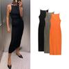 Spring New Sexy Style Sexy Silm Hanging Collar Mid Length Long Length Rib Midi Skirt Dress 4174166
