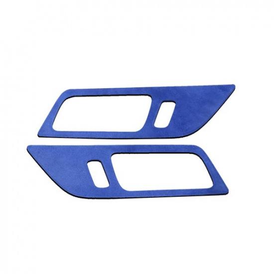 Inner Door Handle Bowl Panel Cover 2PCS For Ford Mustang 2024-2025 GL Blue Suede