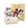 Pop-Up 2027 Desk Calendar Dog/Cat Cat Calendar New Dog Calendar  Home Office