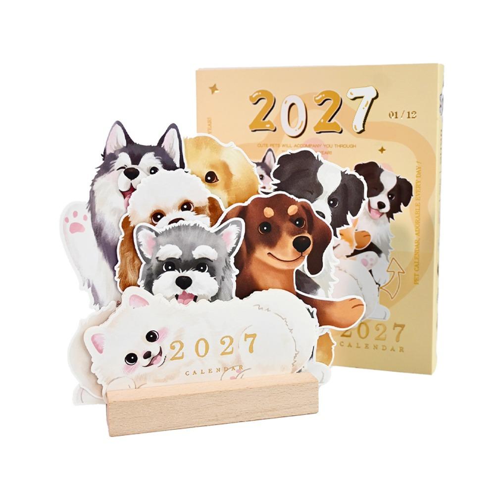 Pop-Up 2027 Desk Calendar Dog/Cat Cat Calendar New Dog Calendar  Home Office