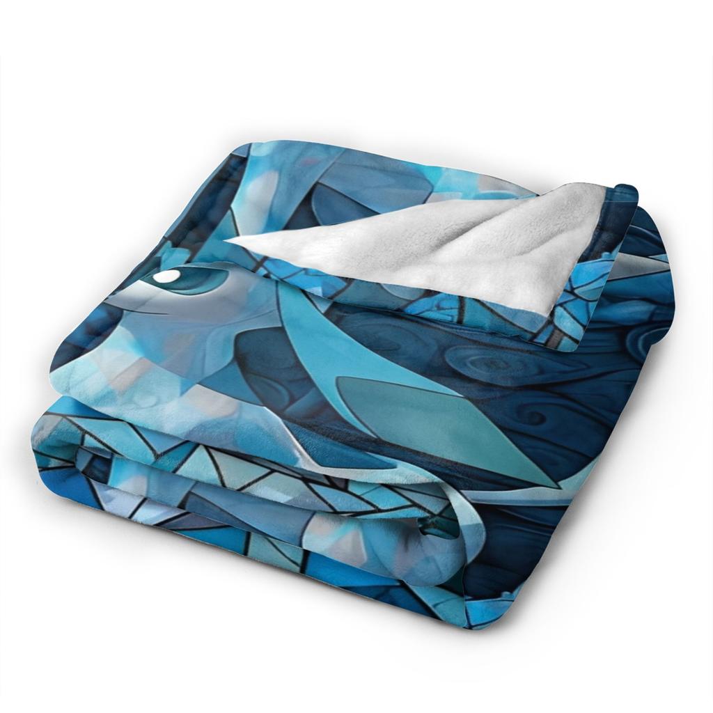 Manga Glaceons Nacht-Thema Decke Reise Büro Flanell Überwurfdecke Für Draußen Warm Weich Pokemon-Design Qualität Tagesdecke Geschenk