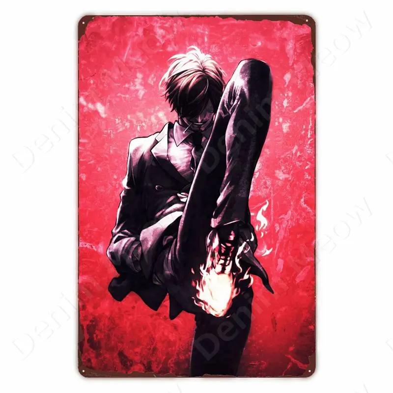 The King Of Fighters Anime Vintage Metal Sign, Wall Art Poster, Fighting Games, Retro Sign For Bar,Club,Man Cave,Home Wall Decor