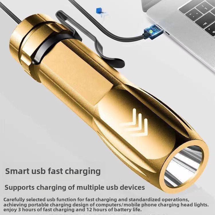 Tragbare Superhelle LED Superhell Hohe Leistung Große Reichweite Wiederaufladbare Mini-Taschenlampe