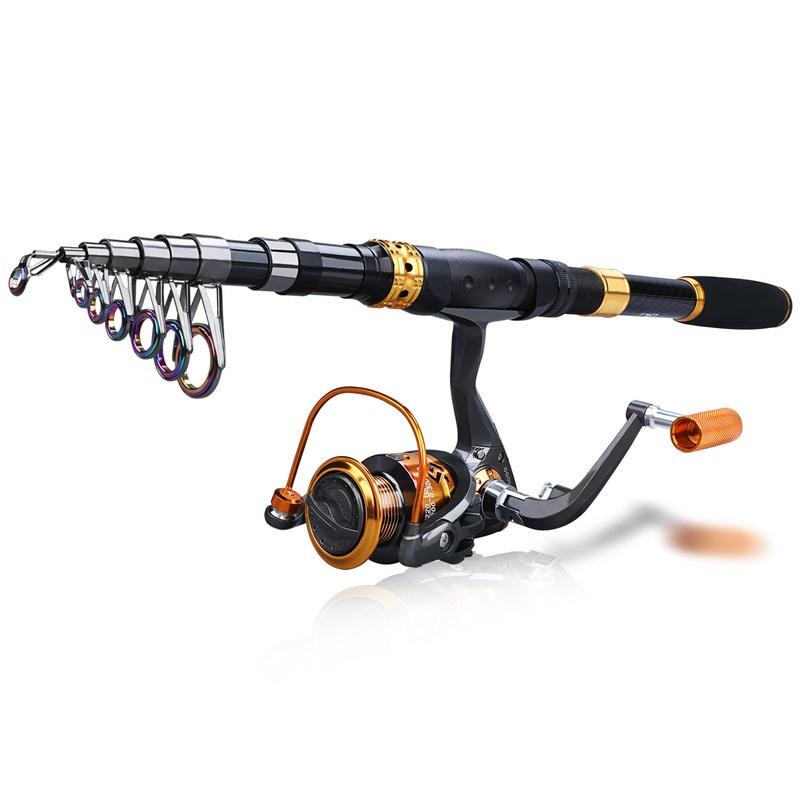 Travel Telescopic Fishing Rod with 12BB Spinning Fishing Reel Carp Bass Freshwater Saltwater Fishing
