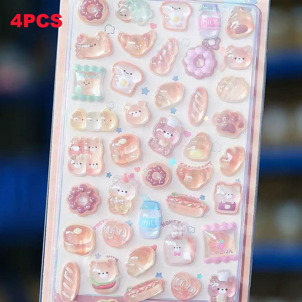 3D Relief Jelly Stickers Cartoon Animal Sticker Scrapbooking Diary Decor Stationery Phone Case Kawaii Stickers DIY Gift
