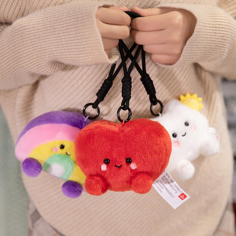 Cartoon Rainbow Cloud Throw Pillow Plush Toy Doll Love Doll Girl Bag Keychain Small Pendant Pendant