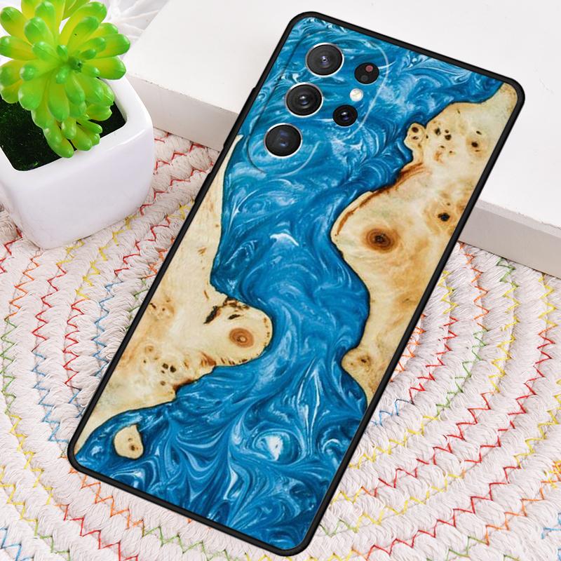 Wood Resin Glue Gel Skin TPU Phone Case For Samsung Galaxy Note 10 Pro S26 S25 S24 S23 S22 Ultra Plus S21 FE S20 Cover