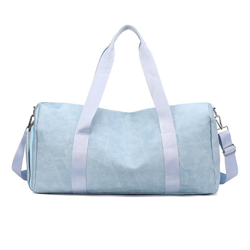 

Водонепроницаемая сумка для фитнеса из ПУ с отделением для обуви, портативная дорожная сумка большой вместимости с ручкой синий