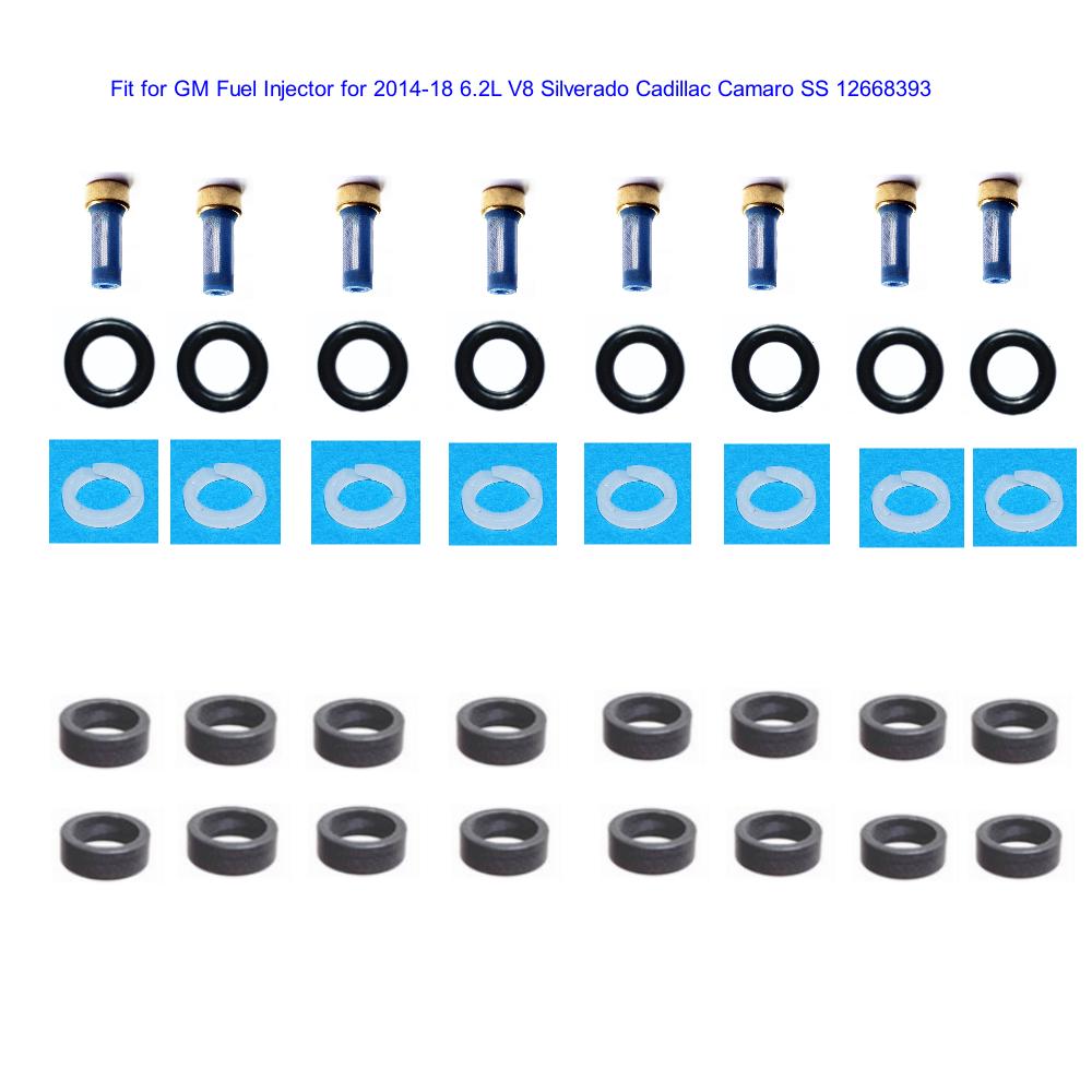 Fuel Injector Repair Kits for GM Fuel Injector for 2014-18 6.2L V8 Silverado Cadillac Camaro SS 12668393 FJ1297(AY-RKG920) Fuel Injectors 6