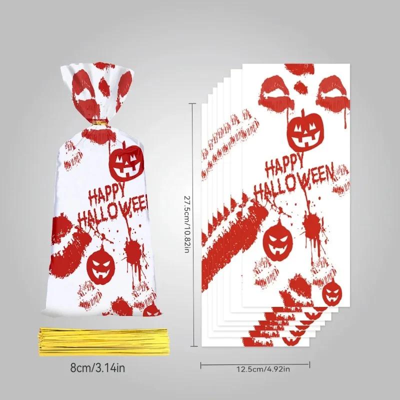 Festive Halloween Candy Bags Reusable Spooky Themed Treat Bags for Kids Party Cookie Snack Packaging Decorative Party Supplies