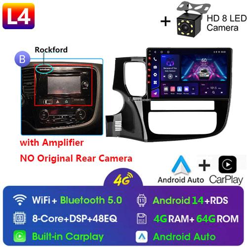 Android 14 For Mitsubishi Outlander 3 GF0W GG0W 2012-2018 Stereo Car Radio Multimedia Video Player GPS AI Voice CarPlay