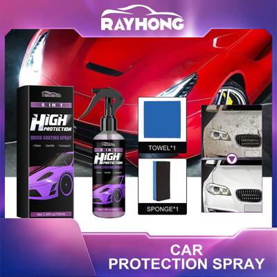 Homonth Car Protection Spray 6 in 1 Vernice per auto Rivestimento cristallino Sigillante Smalto Antipolvere Antivegetativo Lucidatura Ristrutturante Agente di rivestimento