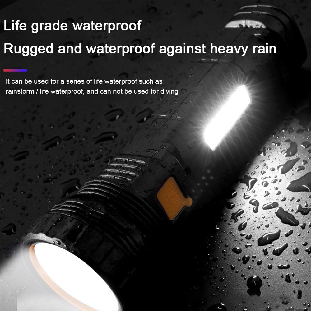 Multi-function Solar LED Flashlight Strong Light Emergency Power Bank LED Solar Flashlight Outdoor Camping Portable Flashlight