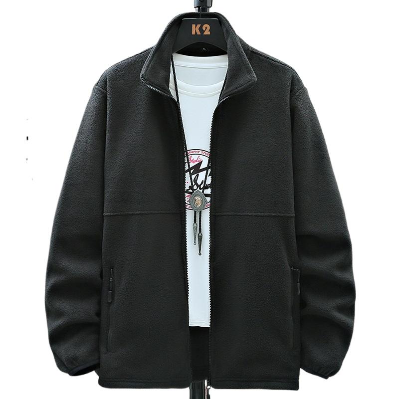Cozy Up Fleece Jacket Men Full Zip Winter Coat with Pockets Classic Warm Sweatshirt