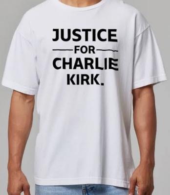 Charlie Kirk Justice For CK Freedom White T Shirt Tee Turning Point RIP