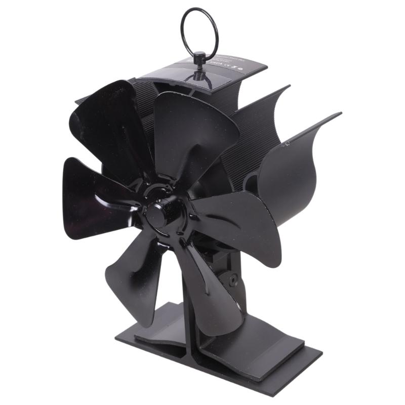 Eco-friendly 2-in-1 Fireplace Fan 6-Blade Chimney Fan without Power Heat Powered Stove Fan Low Noise for Wood Log for Bu