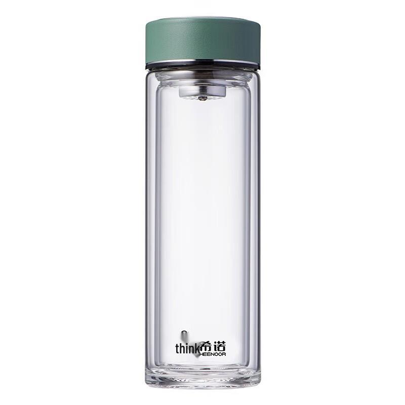 XINO XN-6616 Double-Layer Glass Travel Mug with Tea Infuser