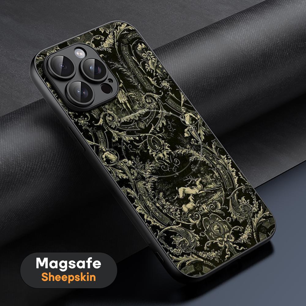 Persian rug floral art design ins Phone Case For iPhone 17 16 15 14 13 12 11 Plus Pro Max High-end Luxury Magsafe Sheepskin