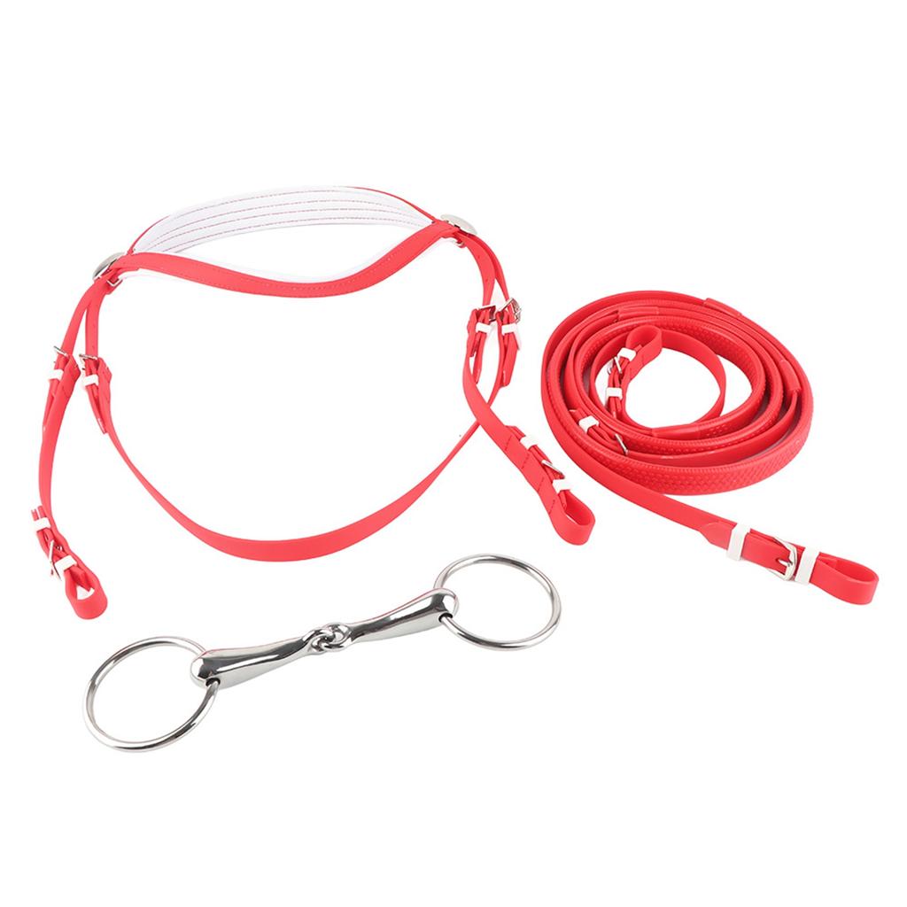 PVC Ayarlanabilir At Gemliği Dizgin Koşum Başlıkları Çıkarılabilir Paslanmaz Çelik Oyuk Ağızlık