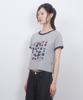 LMR Cat Foster Ringer Crop Short Sleeve T-Shirt Grey