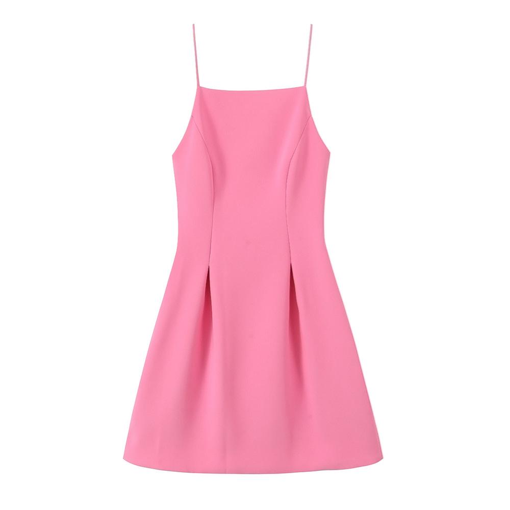 

2025 Spring Women s Backless Slim-Fit A-Line Camisole Dress L рожевий