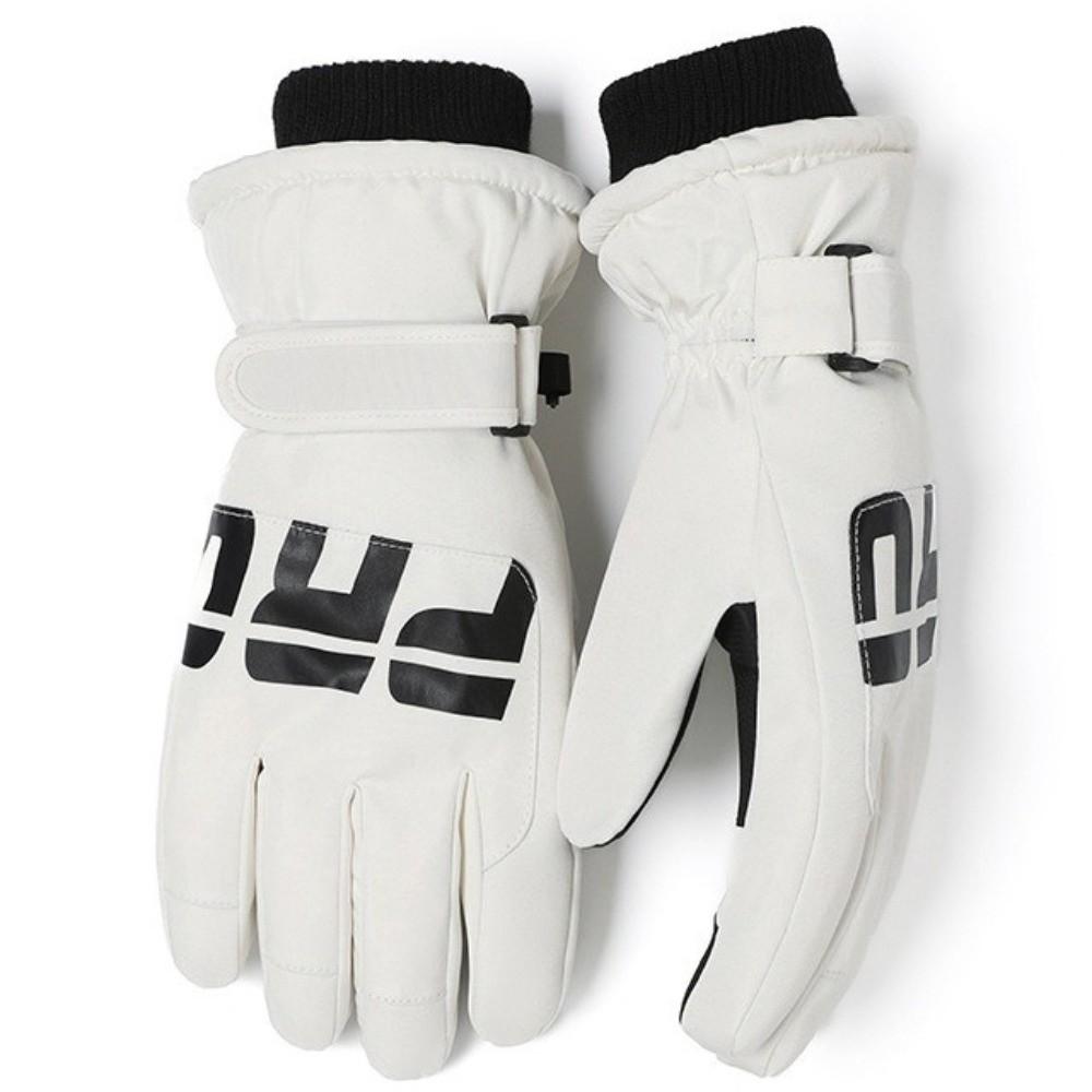 

Non-slip Outdoor Fleece-lined Mittens Windproof Cycling Gloves Portable Touchscreen Ski Gloves белый