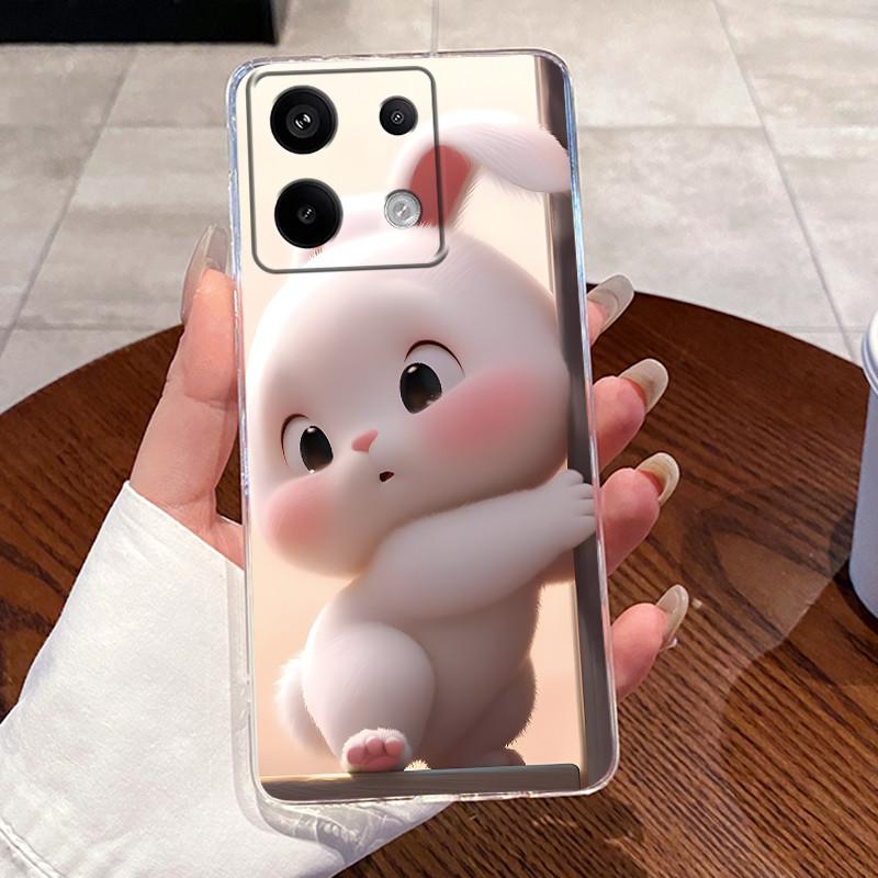 For Redmi Note 14S Case Transparent Aesthetic Luxury Cute Cat Fashion Astronaut Soft TPU Casing Silicone Shockproof Bumper Cover