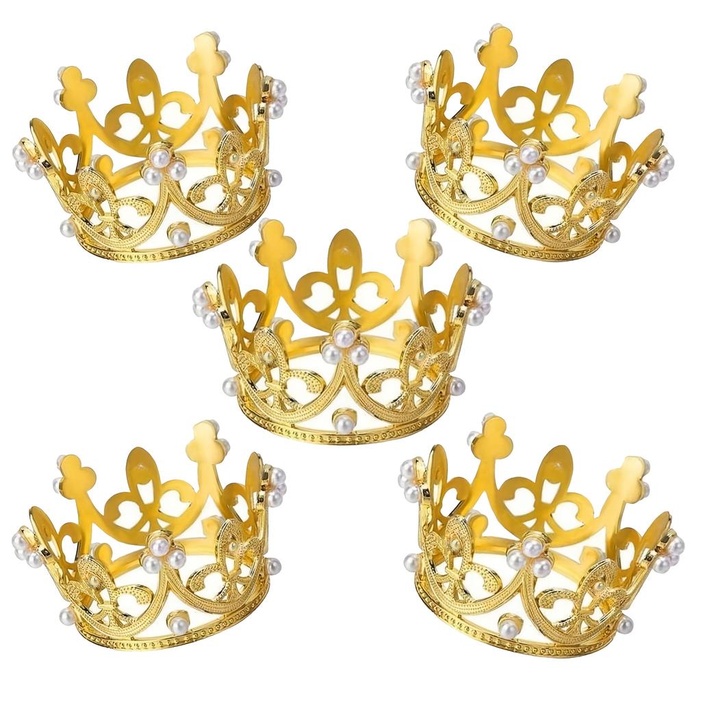 5pcs Golden Silvery Birthday Mini Crown Cake Topper Used for Gatherings Parties Birthdays Cake Decorations cake decorating tools