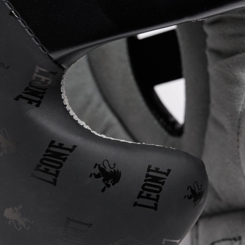 LEONE 1947 Boxen Training Unisex mit Wangenknochen Größe CS445 Kopfschutz, [DNA] Schutzvorrichtungen, Klettverschluss, Rutschfestes Futter, Schwarz, L, [Authentisch]