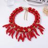 European and American beach exaggerated necklace women's leisure coral pendant double layer stacked necklace accessories necklace