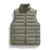 Men's Lightweight Winter Down Vest, 90% Insulated with Stand Collar, Short Fit for Sports, Group Purchase & Custom Printing Available
