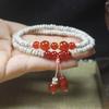 Moon Star Bodhi Seed Double Loop Bracelet, Chinese Style Beaded Jewelry for Women, Simple Fashion Wrist Ornament