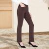 Pantalones de Oficina Acampanados Elásticos de Cintura Alta para Mujer Color Sólido Pantalones Casuales Ligeros con Bolsillos