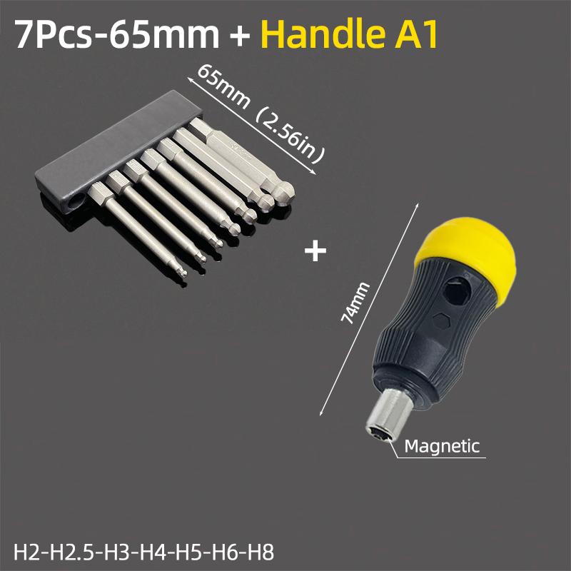 Ball End Hex Screwdriver Bits Set 1/4” Inch Screw Driver Drill Bit Shank Magnetic S2 Steel 65/100mm Ratchet Wrench Hand Tools