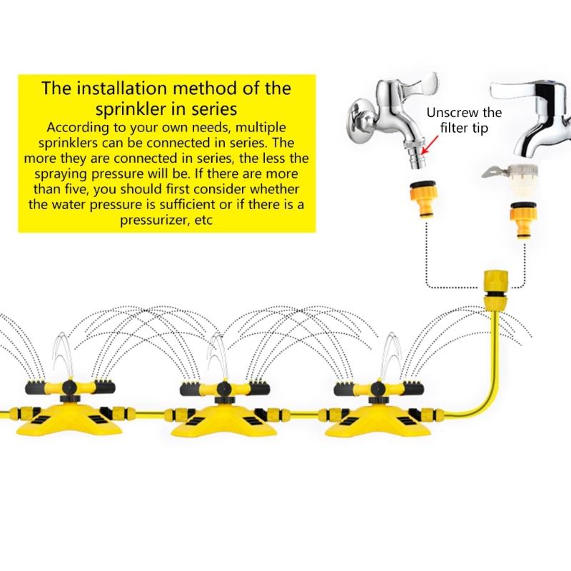 Rotating Irrigation Sprinkler 360 Degree Automatic Rotating Garden Coverage Water Sprinkler Irrigation Water Sprinkler