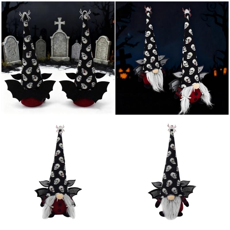 Scary Gnomes Figurine With Skull Design Halloween Party Decoration User Friendly Durable Fabric Home Festival Display