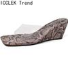 Gladiator Summer Serpentine Women Slippers Concise PVC Transparent Slides Shoes Ladies Outdoor Street Style Dress Sandalias