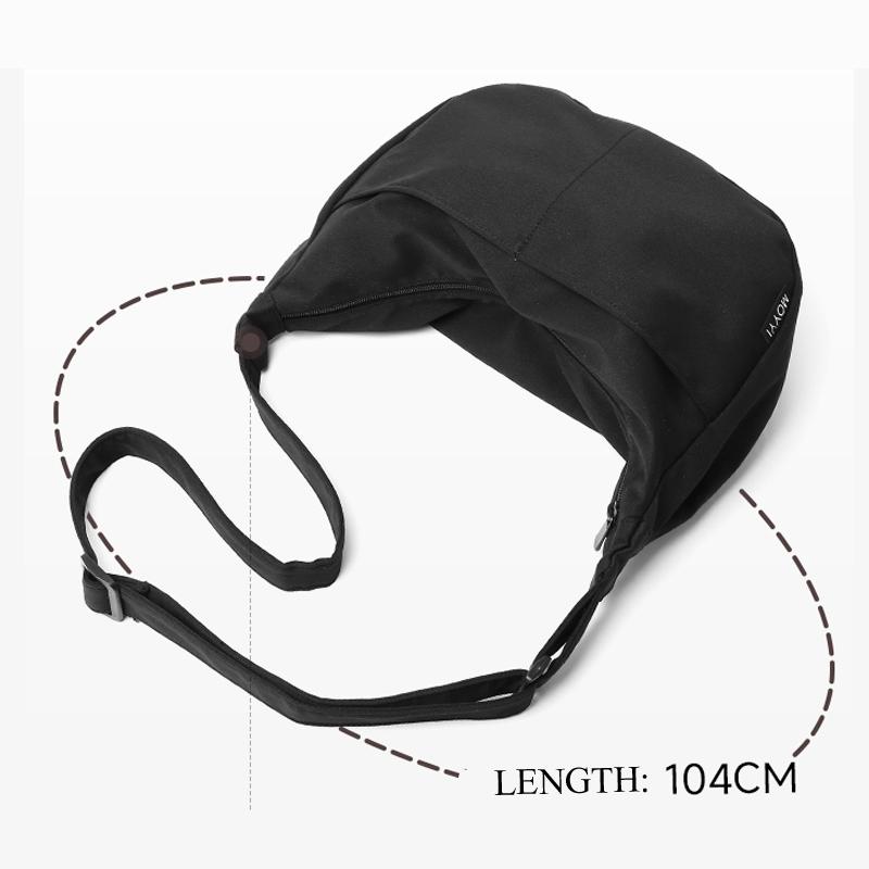 Casual Nylon Hobo Crossbody Bag for Women  Zipper Chest Pack Waterproof Shoulder Bag Travel Half Moon Bag for Female