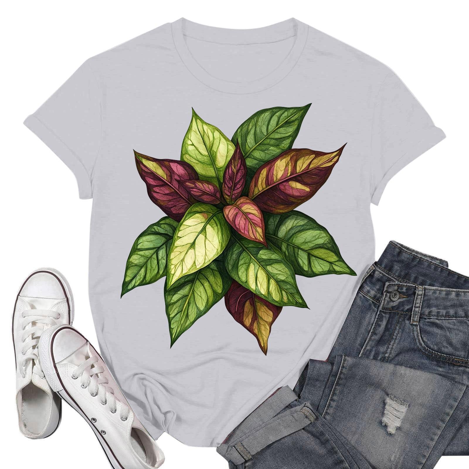 

Жіночі модні повсякденні пуловери з принтом і круглим вирізом з короткими рукавами XL білий