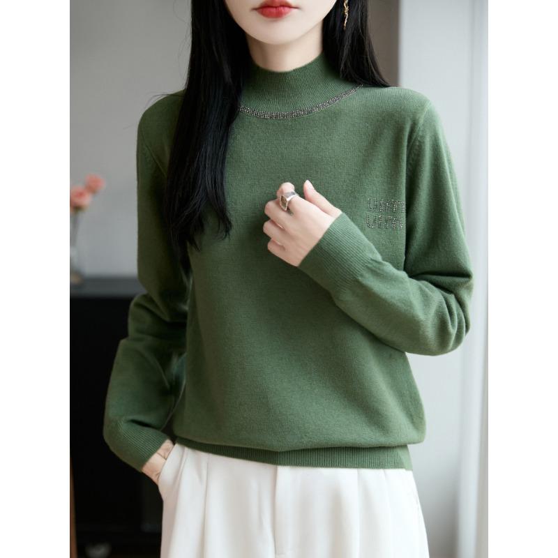 DAFIFY Damenmode, lässig, Herbst/Winter, einfarbig, mit langem Ärmel, halber Rollkragenpullover