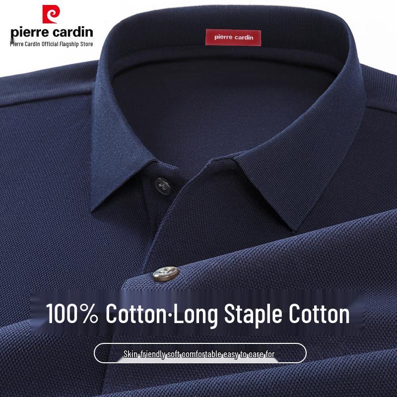 Pierre Cardin Men's 100% Cotton Long-Sleeve Polo Shirt