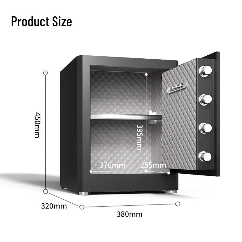 Deli 45cm Fingerprint Password Safe Box
