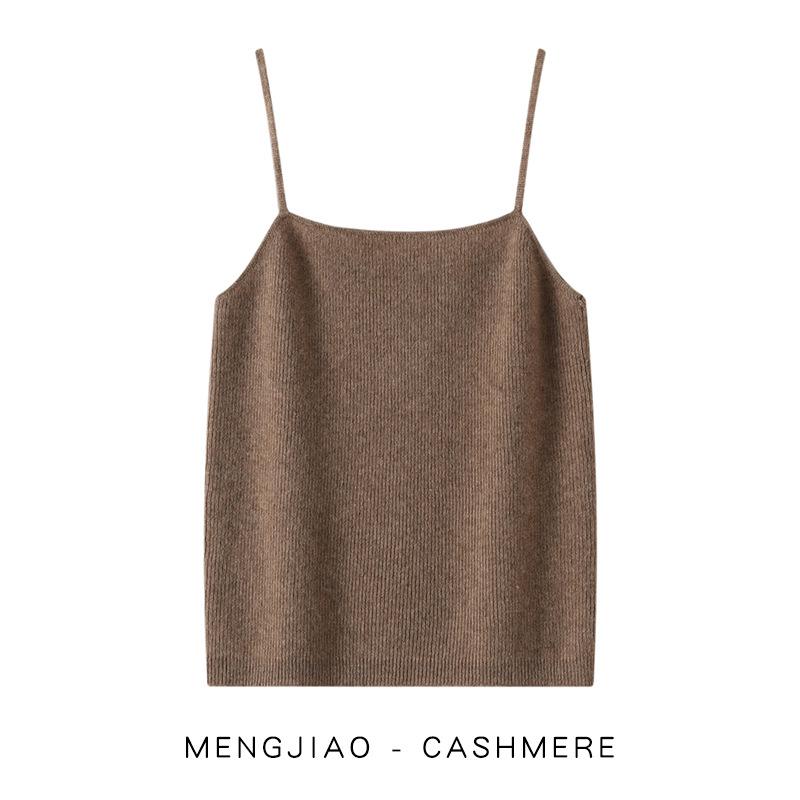 

Siping Cashmere Camisole Vest: Women s Slim Short Knitwear Base Layer for Autumn & Winter One Size