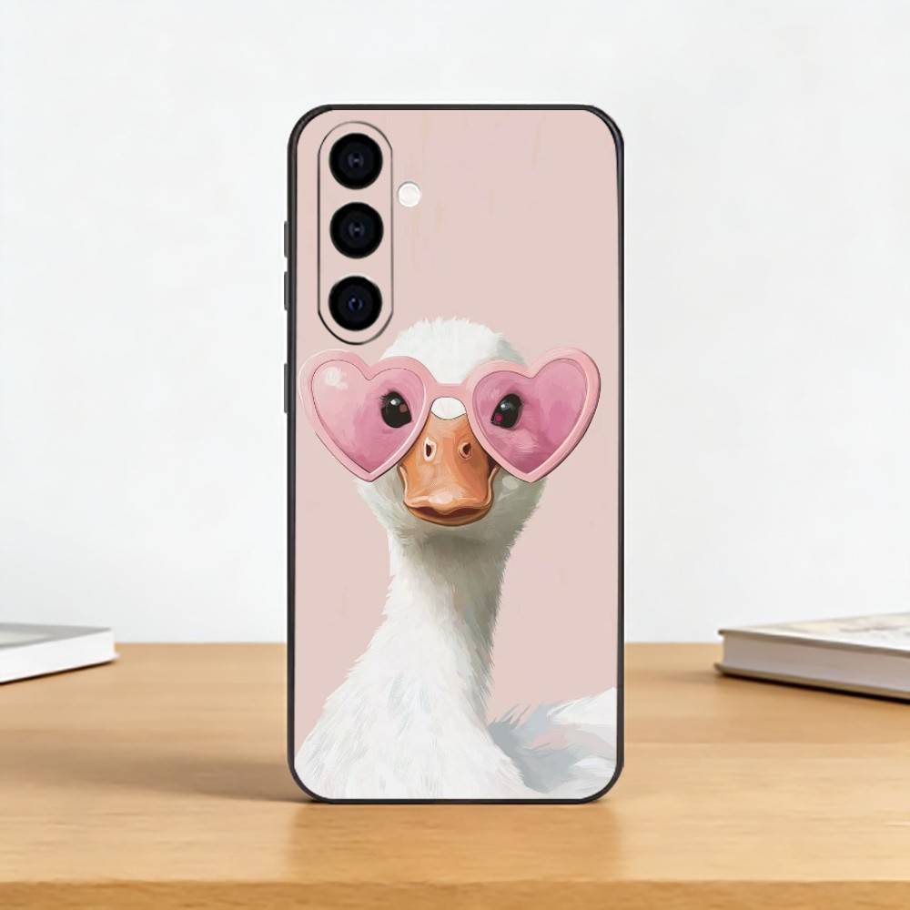 Cute Cartoon D-Duck Phone Case For Samsung Galaxy A73,A72,A71,A70,A53,A52,A51,Others Soft Black Cover