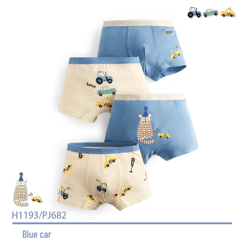 Calzoncillos bóxer de algodón antibacteriano para niño con dibujos animados, paquete de 5