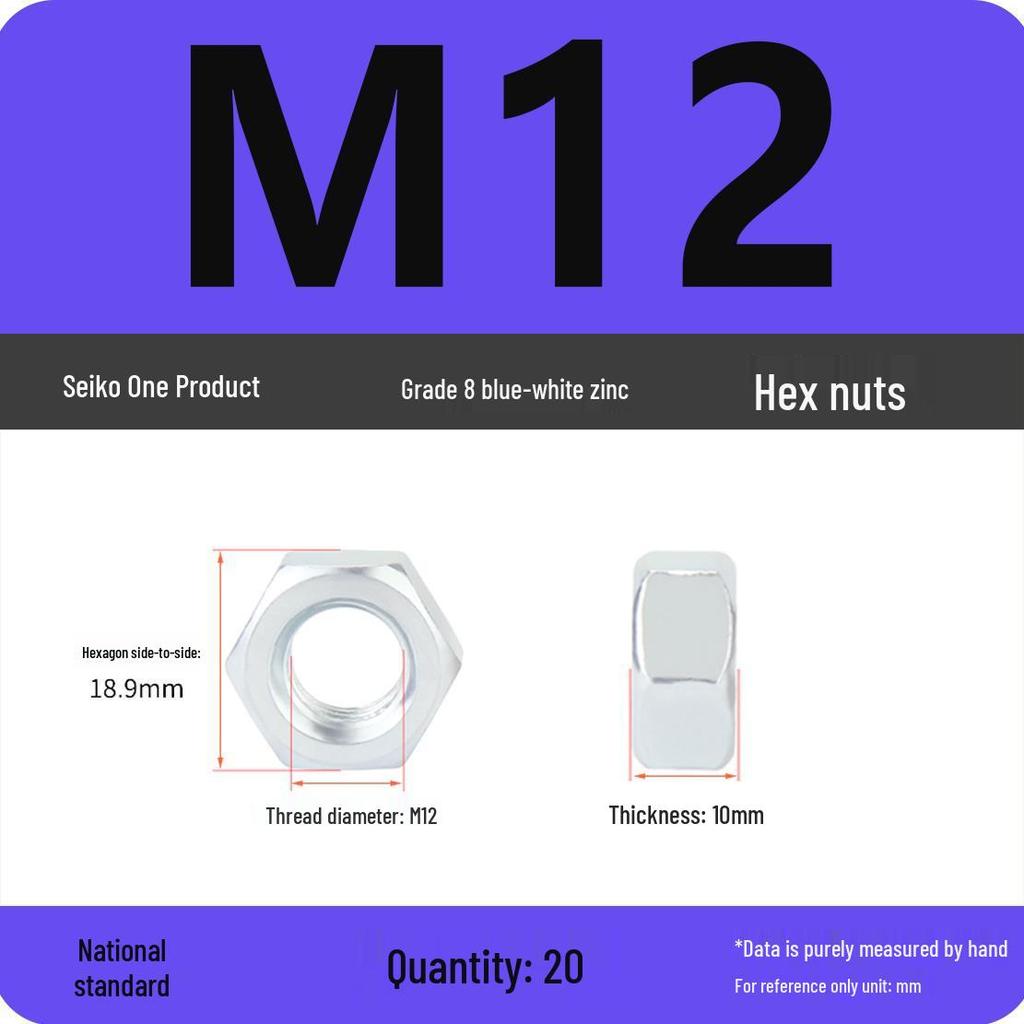 Black Galvanized Nickel-Plated Iron Hex Nut Screw Cap, GB Grades 4.8/8.8/12.9, Sizes M4/M5/M6/M8