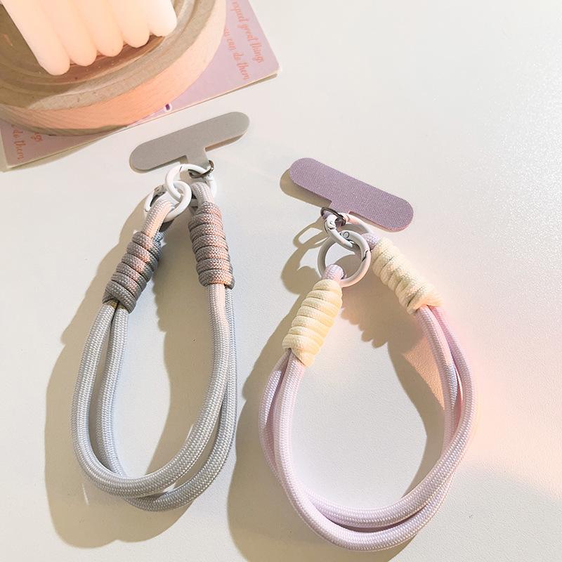 Cute Trendy Short Phone Case Lanyard Wrist Strap Macaron Color Phone Charm Chain for Women