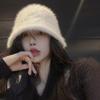Warm Furry Plush Fisherman Hat for Women Girl Autumn Breathable Solid Color Bucket Hat for Winter Activity Headwear