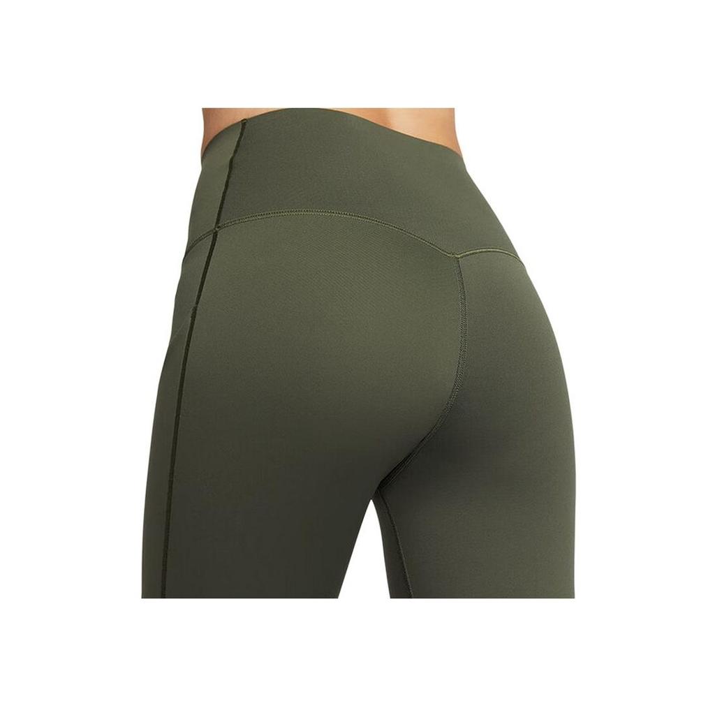 Nike High Waist Quick-Dry Slim Fit Cropped Sports Pants Women Bottoms Olive-Green DQ5898-325